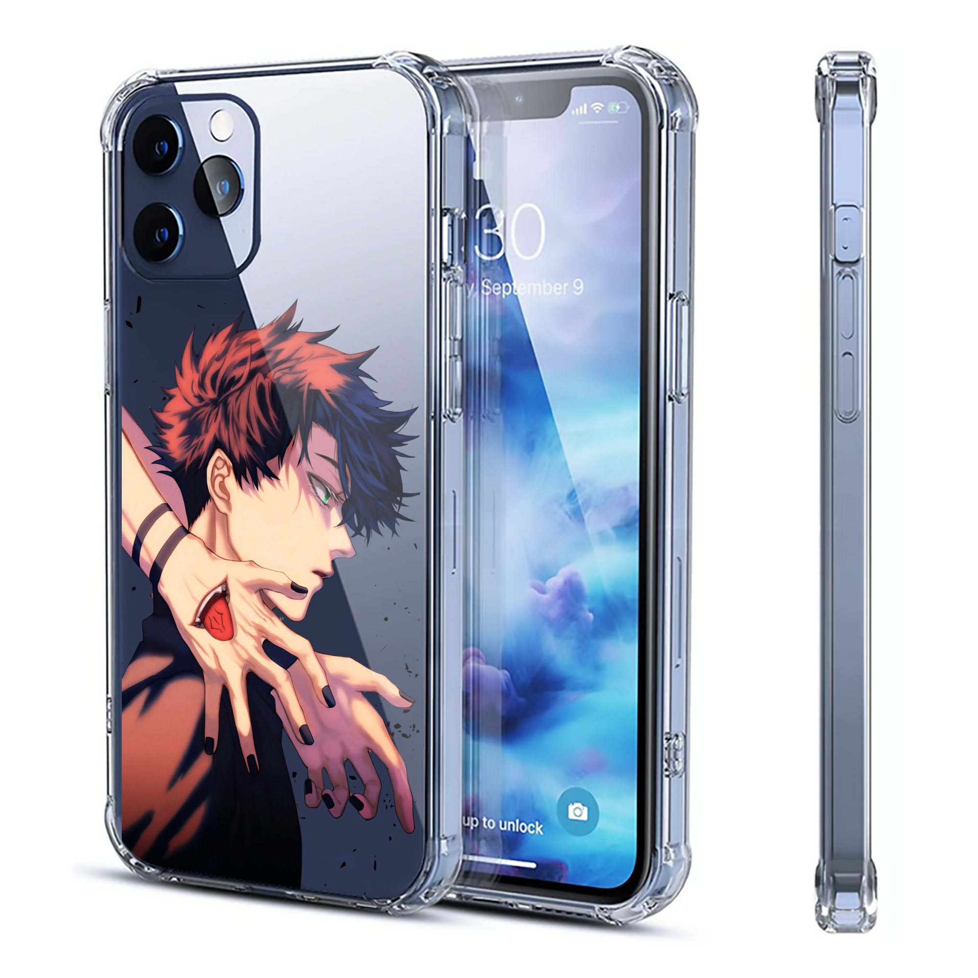 （画像用） 呪術廻戦 Jujutsu Kaisen 【iPhone 12シリーズ対応】透明スマホケース（クリアソフトケース）